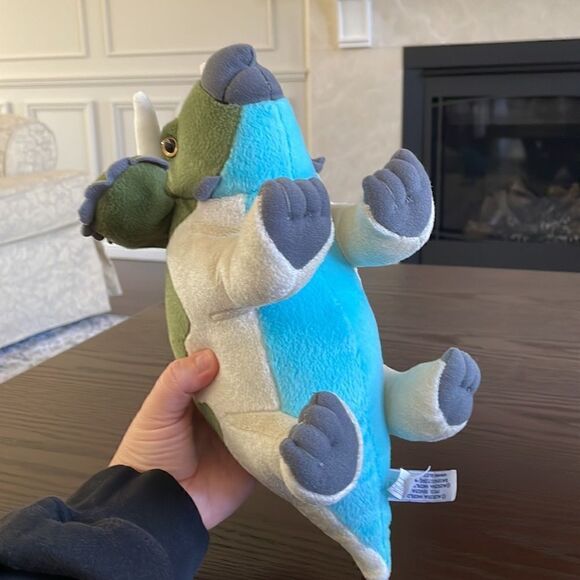 Aurora World Green Triceratops Dinosaur Plush Stuffed Animal! 12” Excellent Con… - Picture 9 of 9
